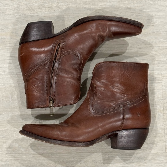 Frye Shoes - Frye Brown Leather Ankle Boots Booties